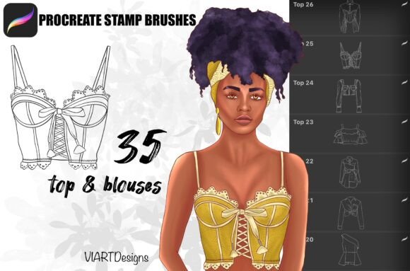 Download Fashion Tops&amp;blouses Stamp Procreate - Procreate Collection