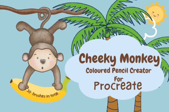 Download Cheeky Monkey Coloured Pencil Procreate - Procreate Collection