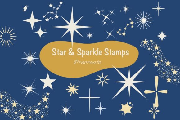 Download Star &amp; Sparkle Procreate Brush Stamps - Procreate Collection