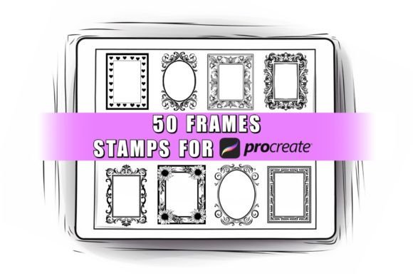 Download 50 Frames Procreate Stamps Brushes - Procreate Collection