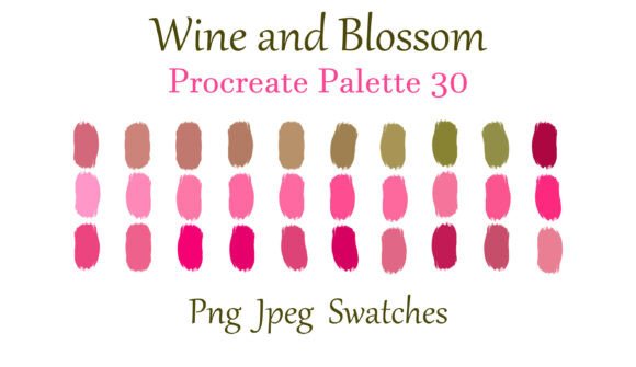 Download Wine and Blossom Procreate Palette 30 - Procreate Collection