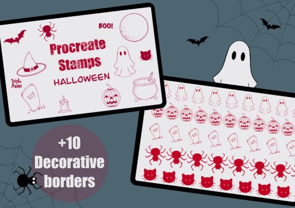 Download 10 Halloween Procreate Brushes Stamps - Procreate Collection