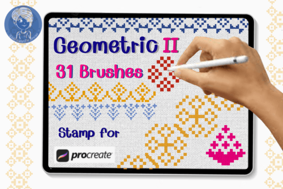 Download Geometric II Brush Stamp Procreate - Procreate Collection