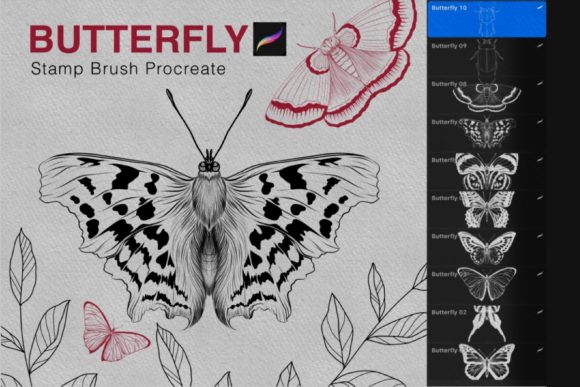 Download Butterfly Procreate Stamps Brush - Procreate Collection