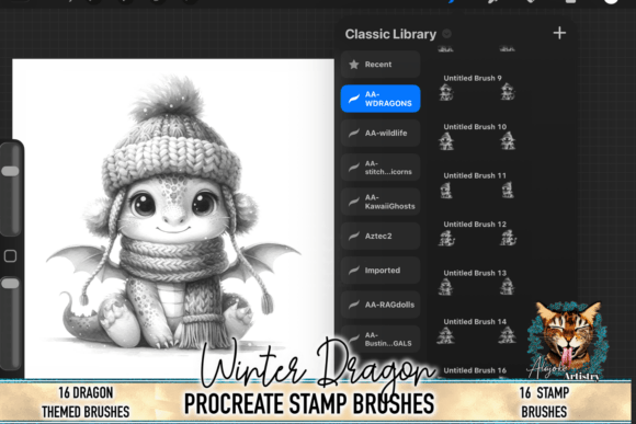 Download Winter Dragons Procreate Brush Set - Procreate Collection