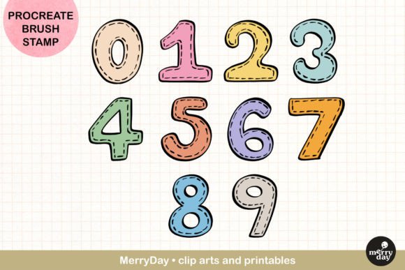 Download Procreate Brush Stamp of 0-9 Numbers - Procreate Collection
