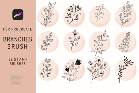 Download 32 Leaves and Branches Procreate Brushes - Procreate Collection
