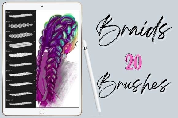 Download Procreate Braids Hair Brushes - Procreate Collection