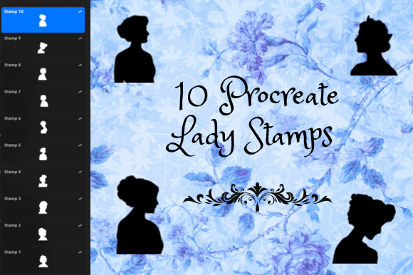 Download Procreate Lady Stamps Brush Set - Procreate Collection