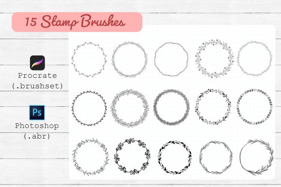 Download 15 Wreath Brushes Procreate ,Photoshop - Procreate Collection