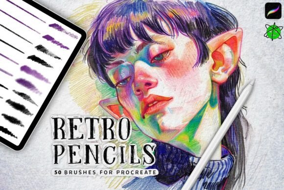 Download 50 Retro Pencil Procreate Brushes - Procreate Collection