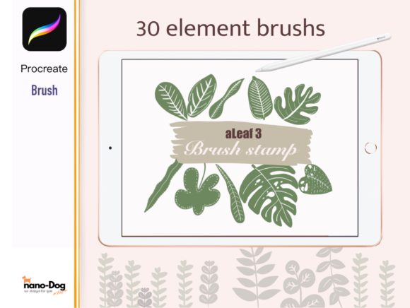 Download Procreate 30 Leaf Brush Stamps - Procreate Collection