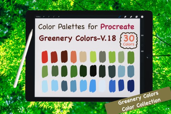 Download Procreate Color Palette-Greenery V.18 - Procreate Collection