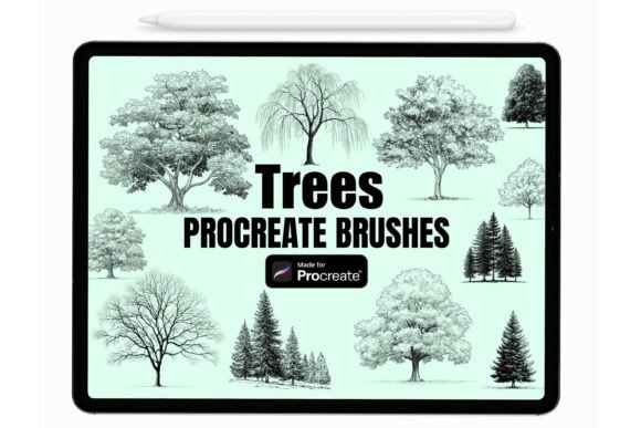 Download Trees Procreate Stamp Brushes - Procreate Collection