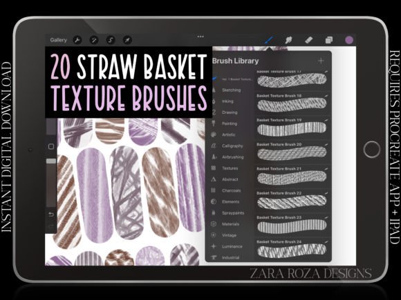 Download Woven Basket Procreate Texture Brush Set - Procreate Collection