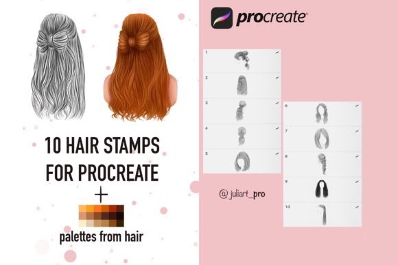 Download Hair Stamps for Procreate + Palettes - Procreate Collection