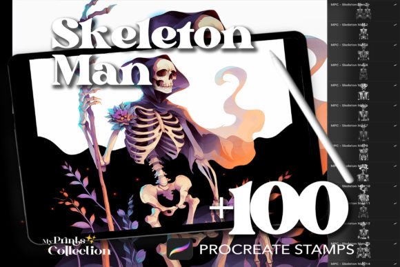 Download 100+ Procreate Skeleton Man Stamps - Procreate Collection