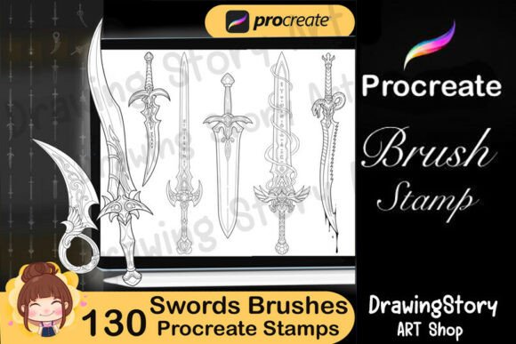 Download 130 Sword Procreate Brushes - Procreate Collection