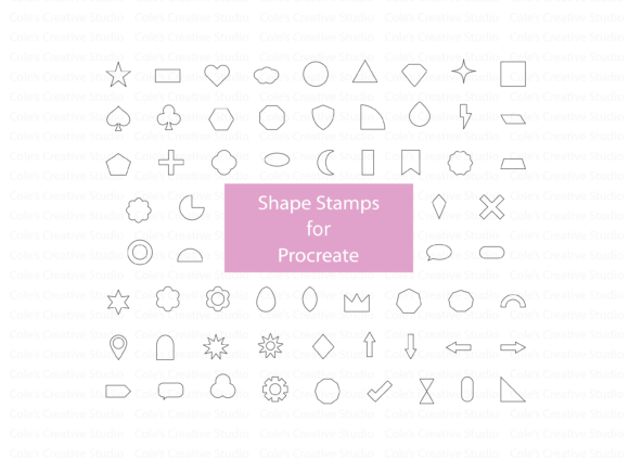 Download Procreate Outline Shape Brush Stamp Set - Procreate Collection