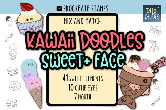 Download Procreate Brushes Stamps Sweet &amp; Face - Procreate Collection