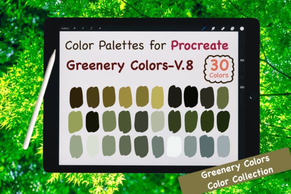 Download Procreate Color Palette-Greenery V.8 - Procreate Collection