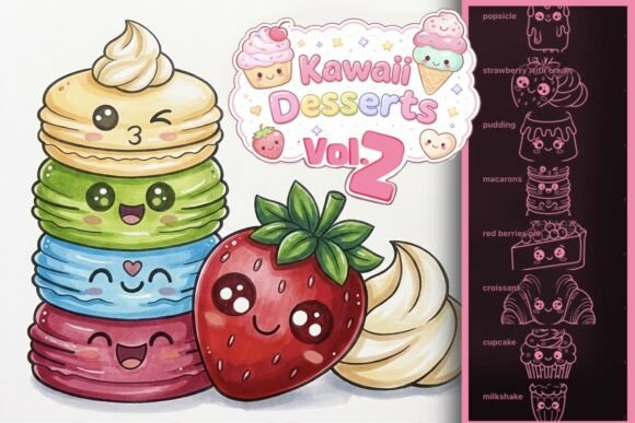 Download Procreate Kawaii Dessert 10 Stamp Set - Procreate Collection