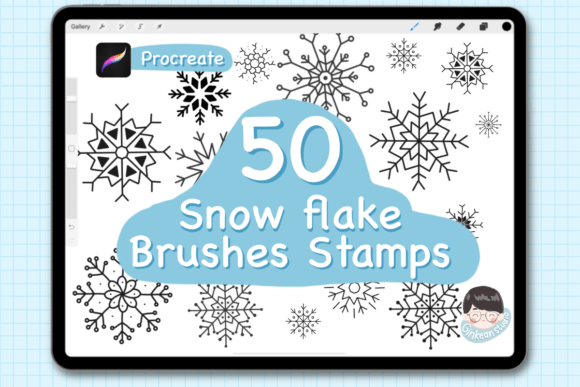 Download 50 Snowflake Brush Stamps for Procreate - Procreate Collection