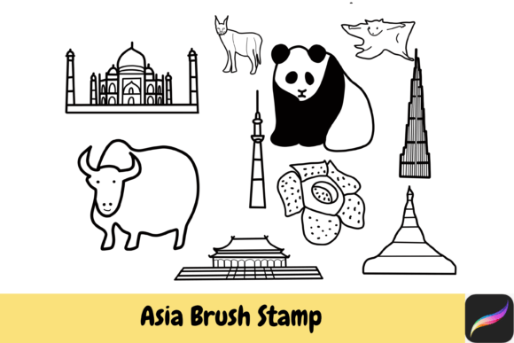 Download Asia Brush Stamps Procreate IPAD - Procreate Collection