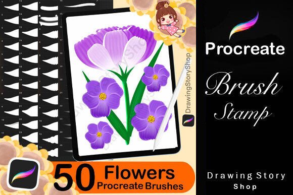 Download 50 Flower Brush Procreate,Flower Maker - Procreate Collection