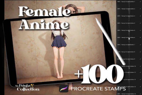 Download 100+ Procreate Female Anime Stamps - Procreate Collection