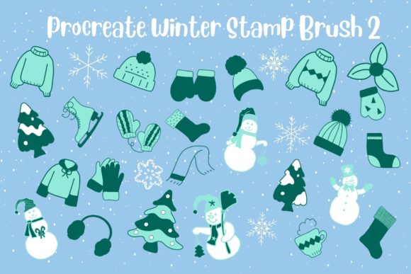 Download Procreate Winter Stamp Brush Set 2 - Procreate Collection
