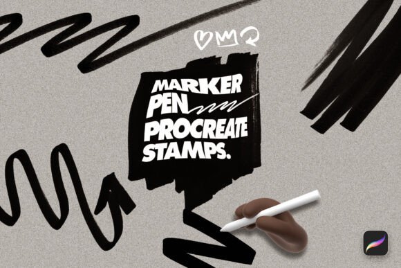 Download Marker Pen Procreate Stamp Brushes - Procreate Collection
