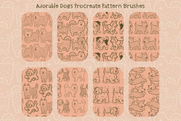 Download Adorable Dogs Procreate Pattern Brushes - Procreate Collection