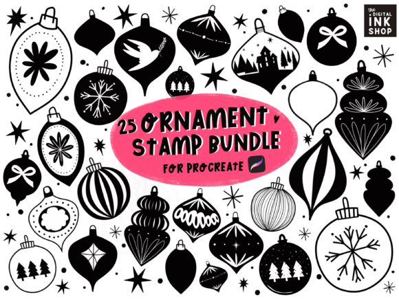 Download Procreate Ornament Graphic Stamps + Text - Procreate Collection