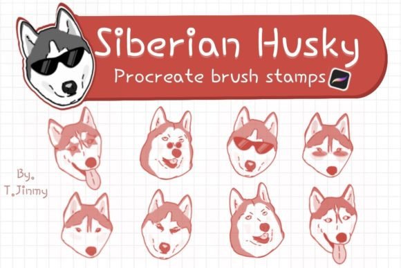 Download Procreate Siberian Husky Brush Stamps - Procreate Collection