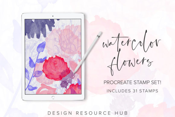 Download Watercolor Flowers Procreate Stamps - Procreate Collection