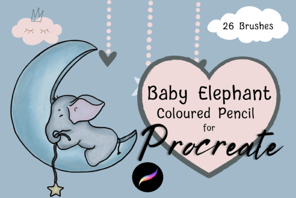 Download Baby Elephant Coloured Pencil Procreate - Procreate Collection