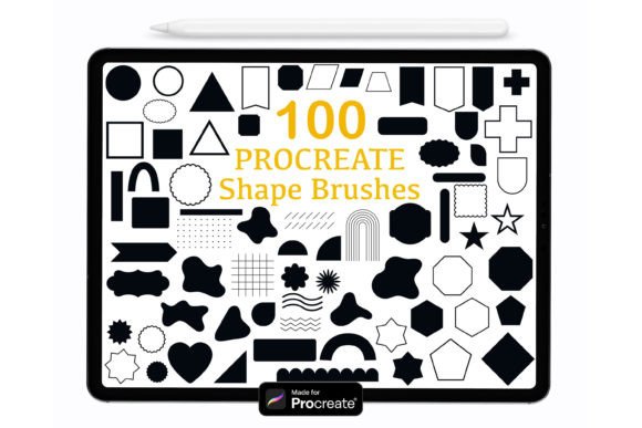 Download 100 Procreate Shape Brushes, Brush Stamp - Procreate Collection