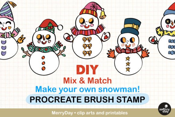 Download Snowman DIY Procreate Brush Stamp - Procreate Collection