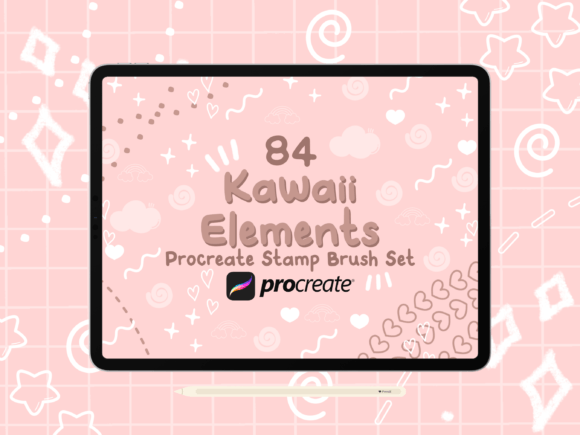 Download Kawaii Elements Procreate Stamp Brushes - Procreate Collection