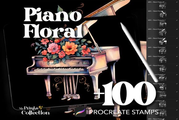 Download 100+ Procreate Piano Floral Stamps - Procreate Collection