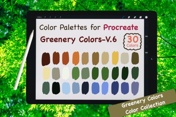 Download Procreate Color Palette-Greenery V.6 - Procreate Collection