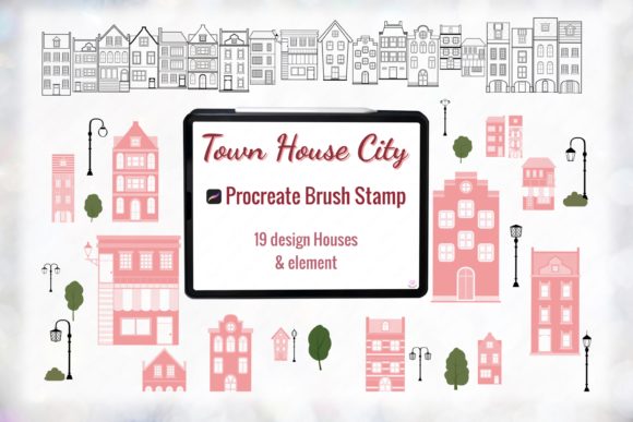 Download Town House Procreate Brush Stamp - Procreate Collection