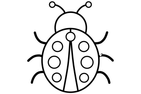 Download Ladybird LineArt Procreate Brush Stamp - Procreate Collection