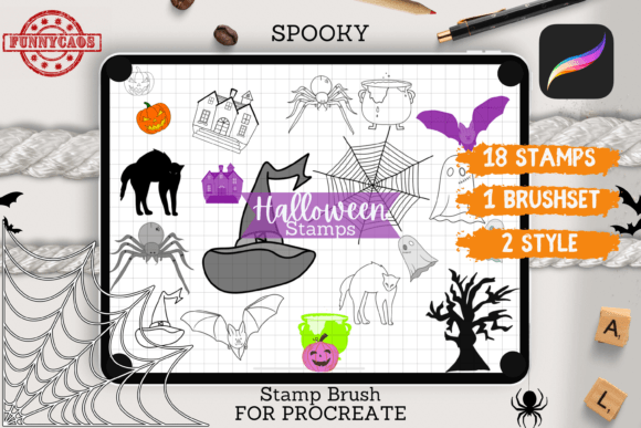Download Halloween Procreate Brush Stamp - Procreate Collection