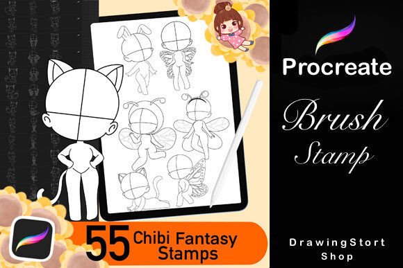 Download 55 Procreate Chibi Fantasy Brushes Stamp - Procreate Collection