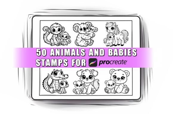 Download 50 Baby Animals Procreate Stamps Brushes - Procreate Collection