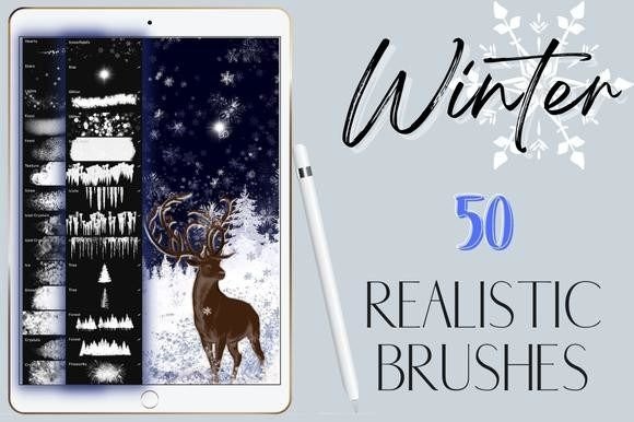 Download Procreate Winter Realistic Forest Brush - Procreate Collection