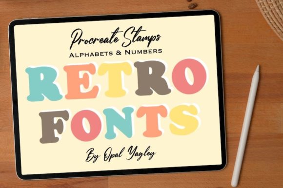 Download Retro Fonts Procreate Stamps - Procreate Collection