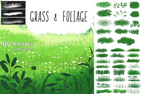 Download Grass &amp; Foliage Brushes - Procreate - Procreate Collection